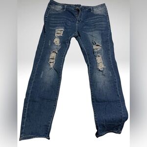 Distressed Blue Skinny Jeans